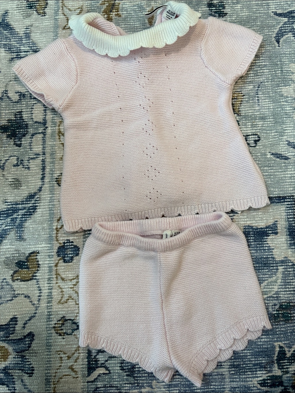 12-18 M Janie and Jack Light Pink Knit Set